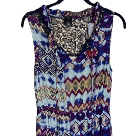 NWT Desigual Tie Dye Maxi Dress Vest Serpens size 4. Multi Color crochet - Picture 6 of 14